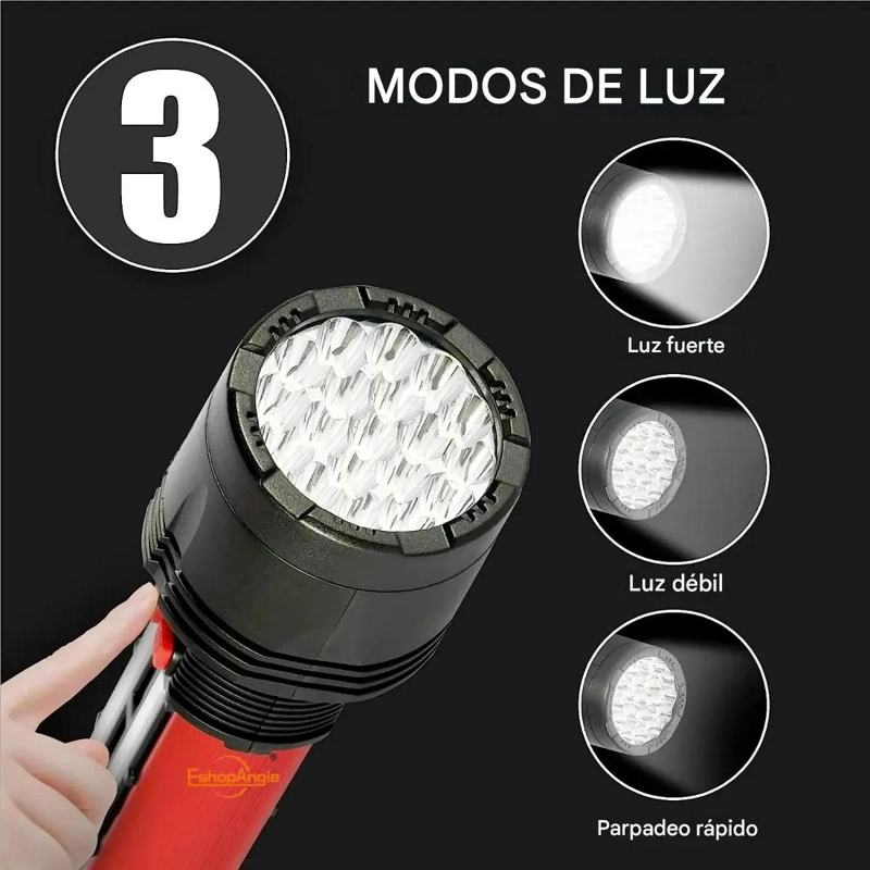 LINTERNA TACTICA RECARGABLE SOLAR USB LUZ BLANCA - 5