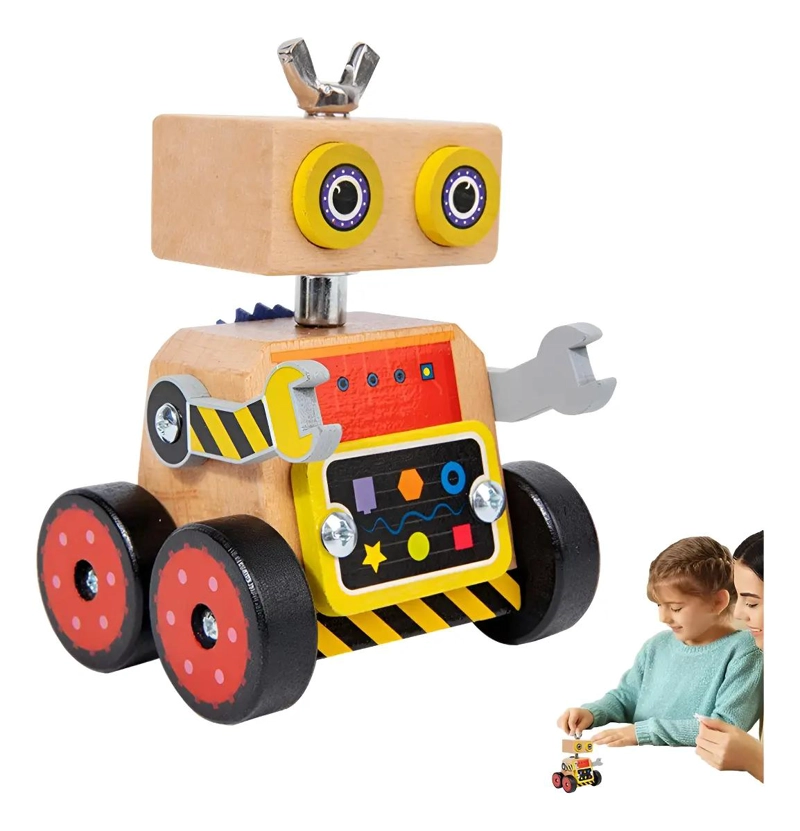 ROBOT DE MADERA MONTESSORI CON ENGRANAJES EDUCATIVOS - 1
