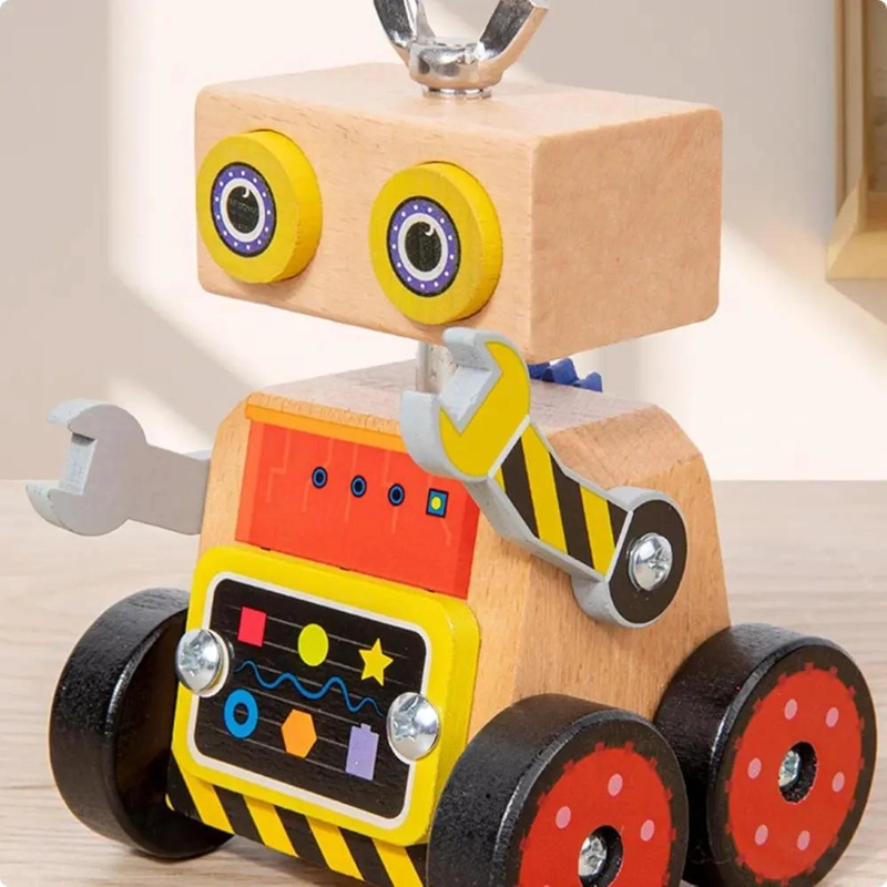 ROBOT DE MADERA MONTESSORI CON ENGRANAJES EDUCATIVOS - 2
