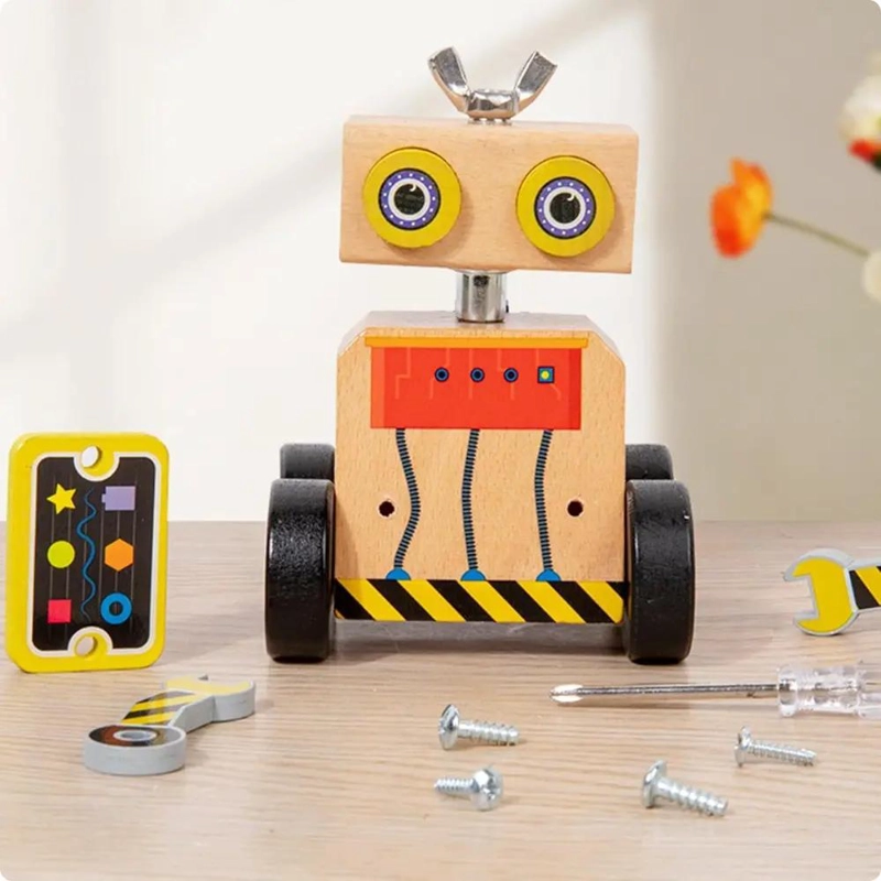 ROBOT DE MADERA MONTESSORI CON ENGRANAJES EDUCATIVOS - 4