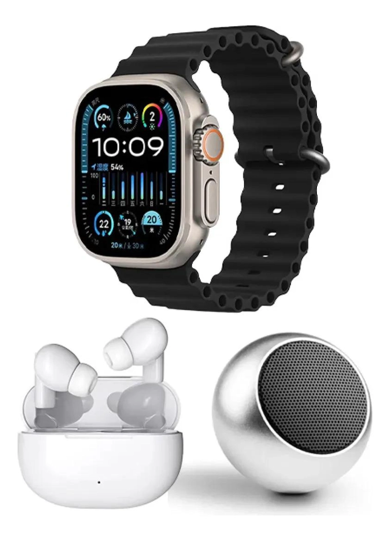 KIT SMARTWATCH D99 PLUS CON AUDIFONOS, PARLANTE Y CORREAS - 3