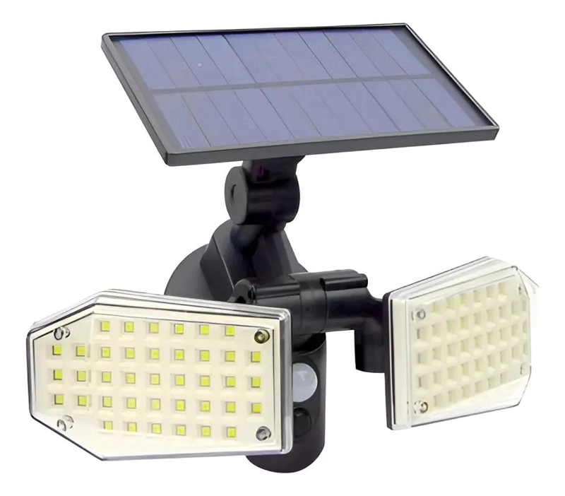 LAMPARA SOLAR NEGRA CON LUZ FRIA 6500K - 5