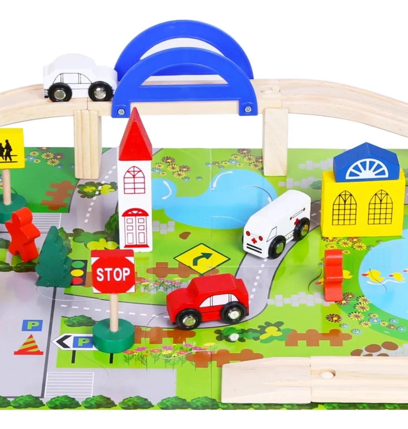 PISTA DE MADERA CON PUENTE PARA JUEGO MONTESSORI - 3