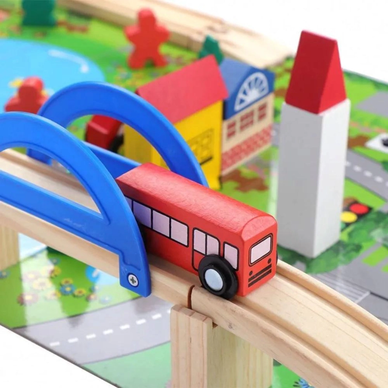 PISTA DE MADERA CON PUENTE PARA JUEGO MONTESSORI - 4