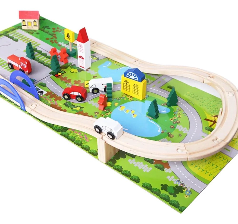 PISTA DE MADERA CON PUENTE PARA JUEGO MONTESSORI - 5