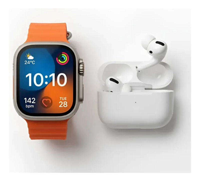 KIT SMARTWATCH X90 Y AUDIFONOS INALAMBRICOS WATCH ULTRA - 1