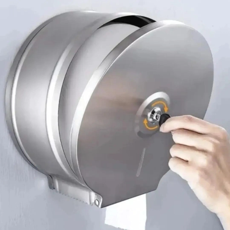 DISPENSADOR INDUSTRIAL DE PAPEL HIGIE NICO ACERO INOX - 4