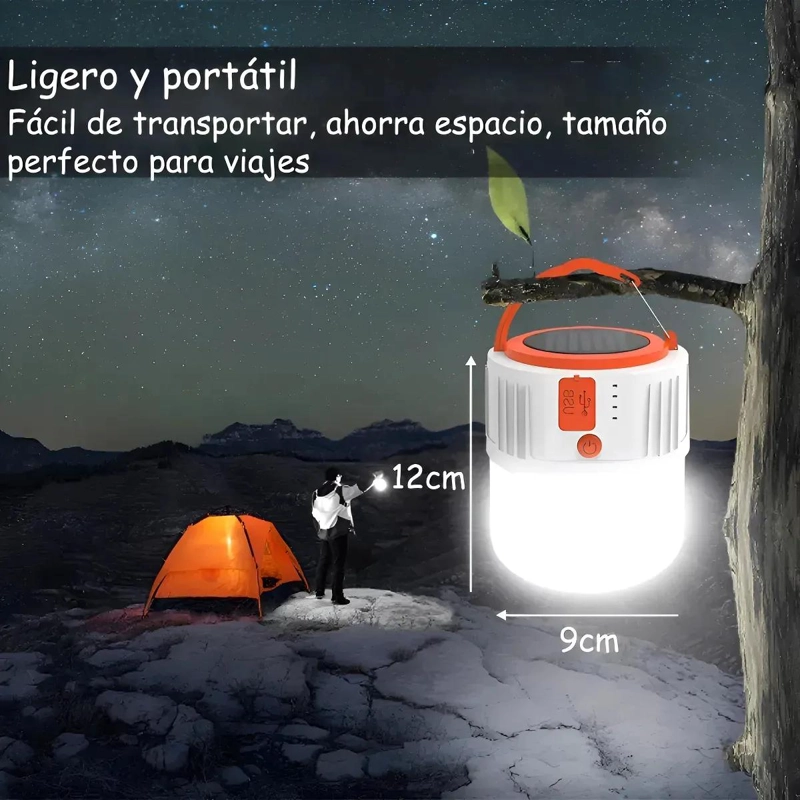 LAMPARA SOLAR LED RECARGABLE PARA EMERGENCIA - 2