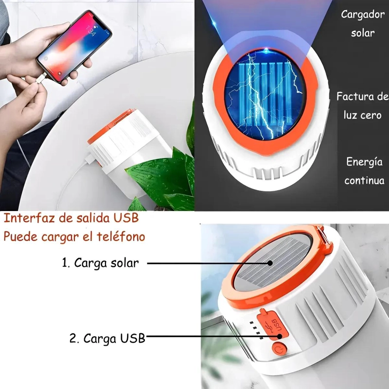 LAMPARA SOLAR LED RECARGABLE PARA EMERGENCIA - 5