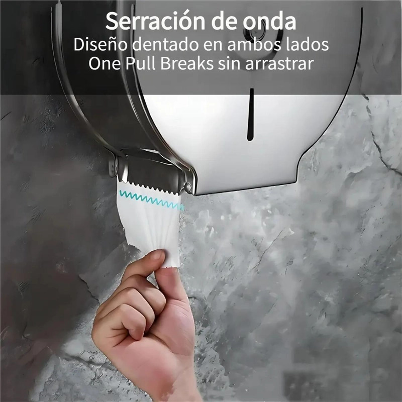 DISPENSADOR PAPEL HIGIE NICO ACERO INOXIDABLE CON LLAVE - 2