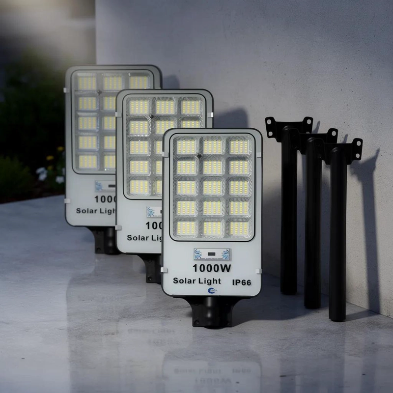 PACK 3 FOCOS LED SOLARES POTENTES PARA EXTERIOR 1000W - 5