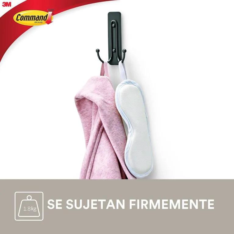 GANCHO DOBLE ADHESIVO NEGRO OPACO PARA PARED - 3