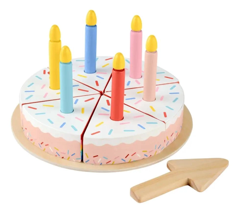 JUGUETE DE MADERA PASTEL DE CUMPLEAÑOS PARA BEBE S - 1