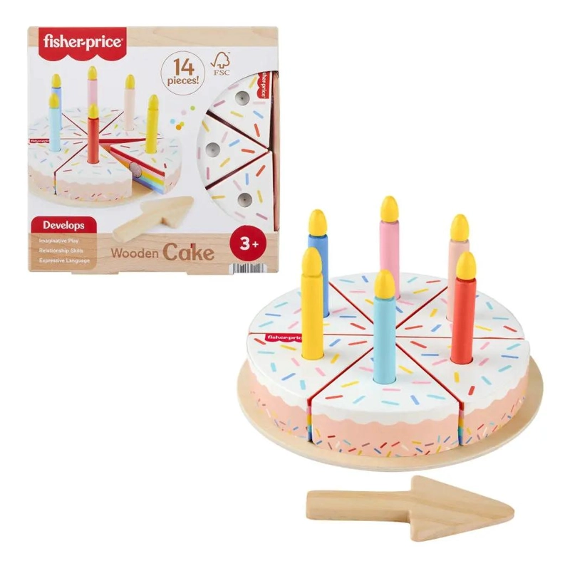JUGUETE DE MADERA PASTEL DE CUMPLEAÑOS PARA BEBE S - 4