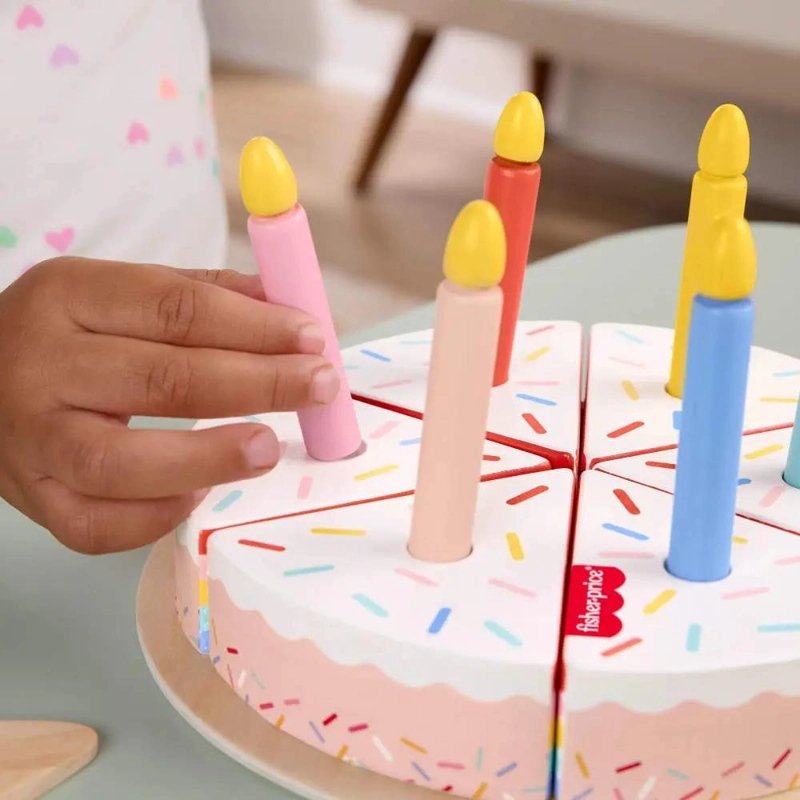 JUGUETE DE MADERA PASTEL DE CUMPLEAÑOS PARA BEBE S - 5