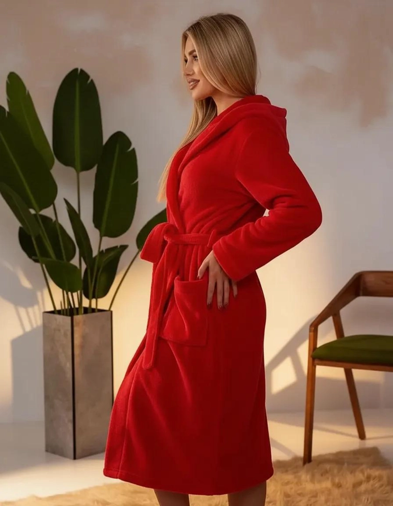BATA DE BAÑO CLASICA PARA MUJER INVIERNO POLAR - 5
