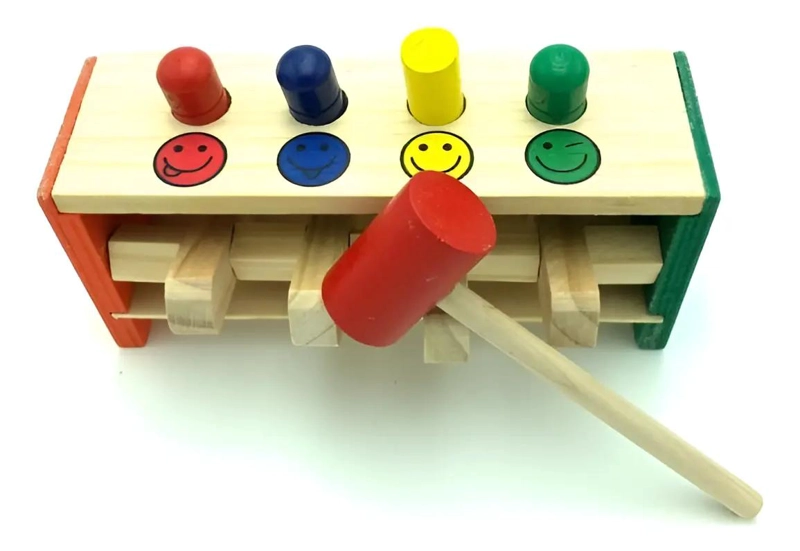 MARTILLO SALTARIN DE MADERA PARA NIÑOS - 1