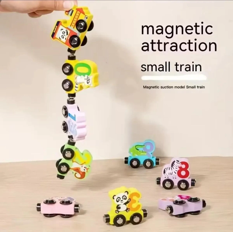 TREN DIDACTICO DE MADERA CON IMANES PARA NIÑOS - 2