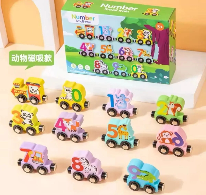 TREN DIDACTICO DE MADERA CON IMANES PARA NIÑOS - 3