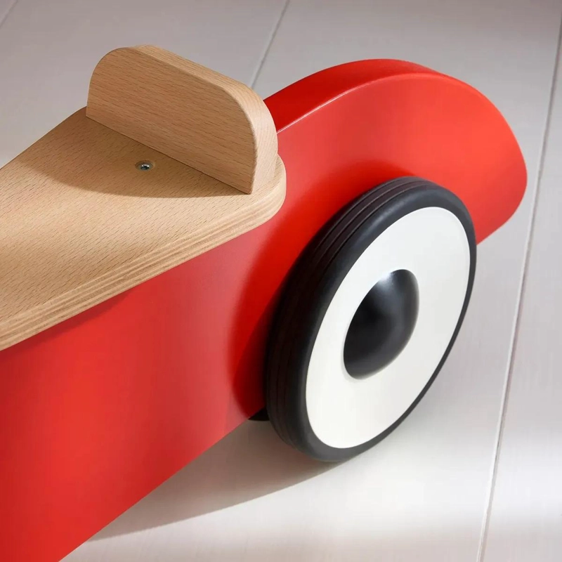 AUTO INFANTIL MONTABLE DE MADERA ROJO CON BOCINA - 3
