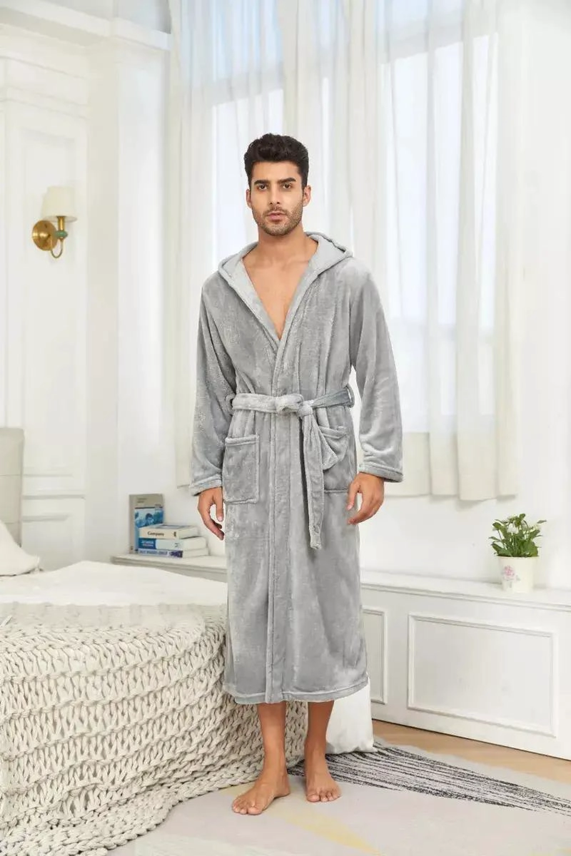 BATA DE BAÑO TIPO SPA DE POLAR PARA HOMBRE - 2