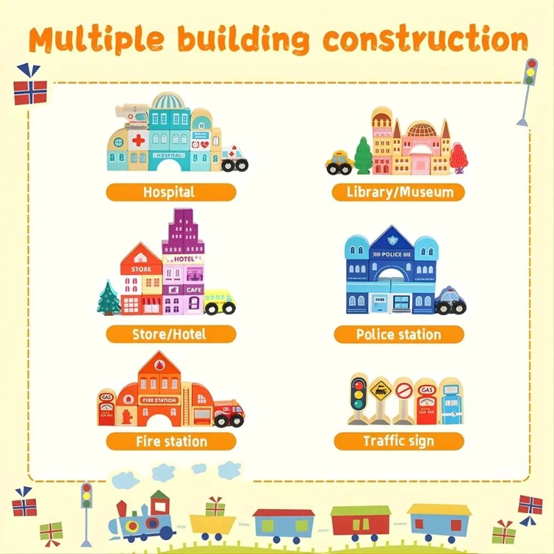 PISTA DE CONSTRUCCION CON BLOQUES DE MADERA MONTESSORI - 3
