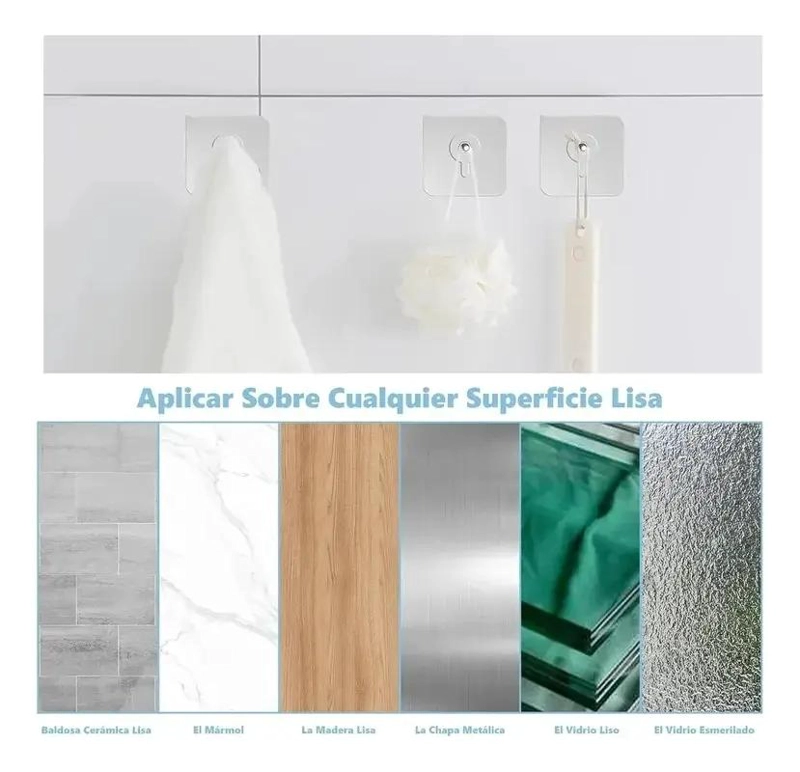 20 GANCHOS ADHESIVOS PARA PARED SOPORTE CUADROS - 4