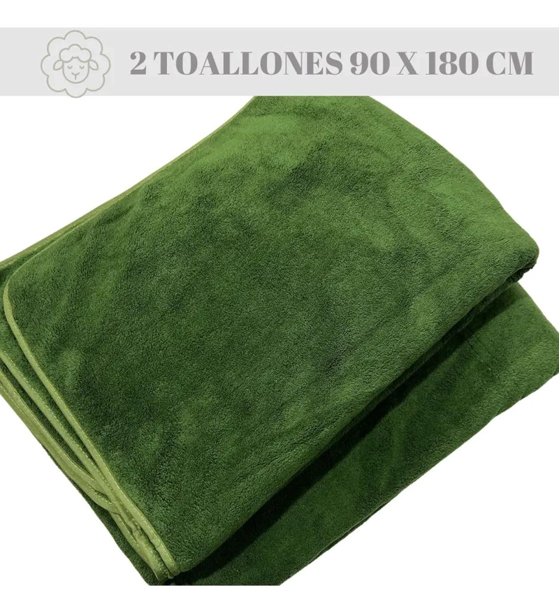 SET 2 TOALLAS BAÑO GRANDES MICROFIBRA 90X180 CM - 2