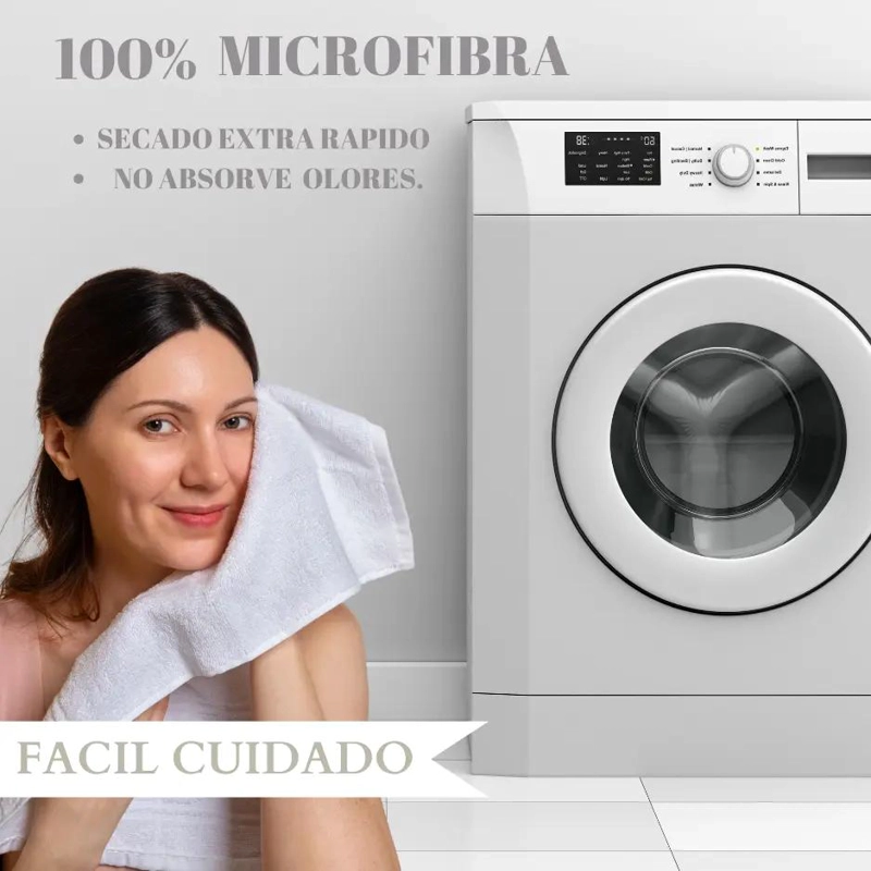 SET 2 TOALLAS BAÑO GRANDES MICROFIBRA 90X180 CM - 4
