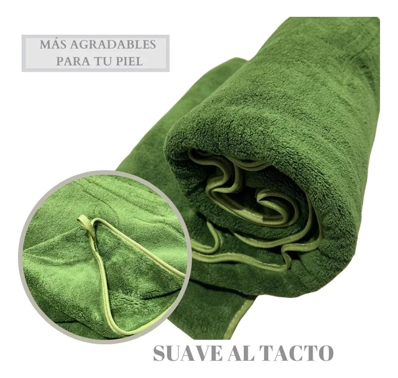 SET 2 TOALLAS BAÑO GRANDES MICROFIBRA 90X180 CM - 5