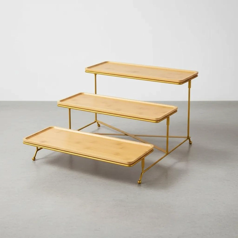 EXHIBIDOR DE MADERA 3 NIVELES PARA EVENTOS Y CATERING - 3