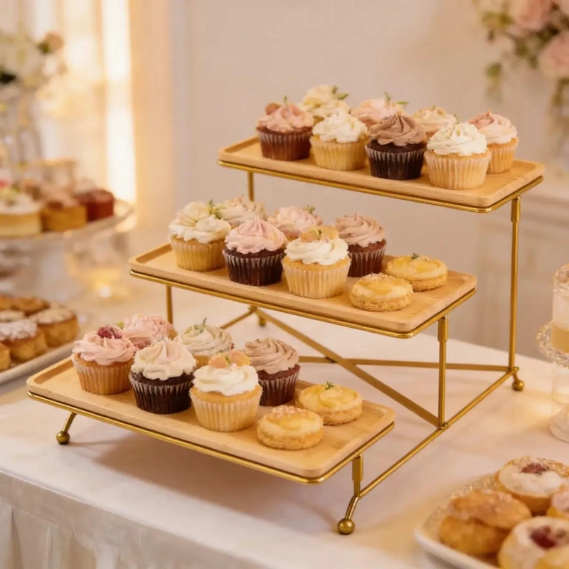EXHIBIDOR DE MADERA 3 NIVELES PARA EVENTOS Y CATERING - 4