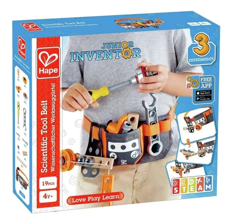 JUEGO DIDACTICO CINTURON PORTA HERRAMIENTAS DE MADERA - 1