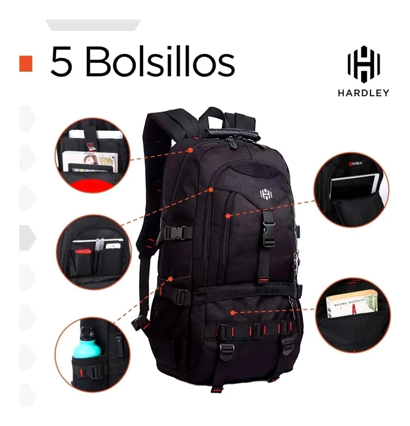 MOCHILA IMPERMEABLE PARA NOTEBOOK EN NYLON RESISTENTE - 3