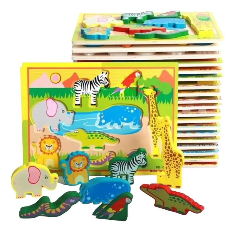 PUZZLE DE MADERA DIDACTICO PACK 3 PIEZAS - 1
