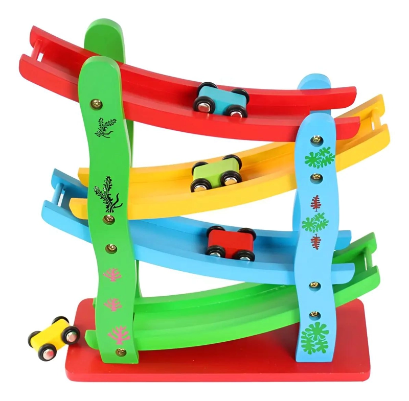 PISTA DE CARRERAS DE MADERA PARA NIÑOS - 1