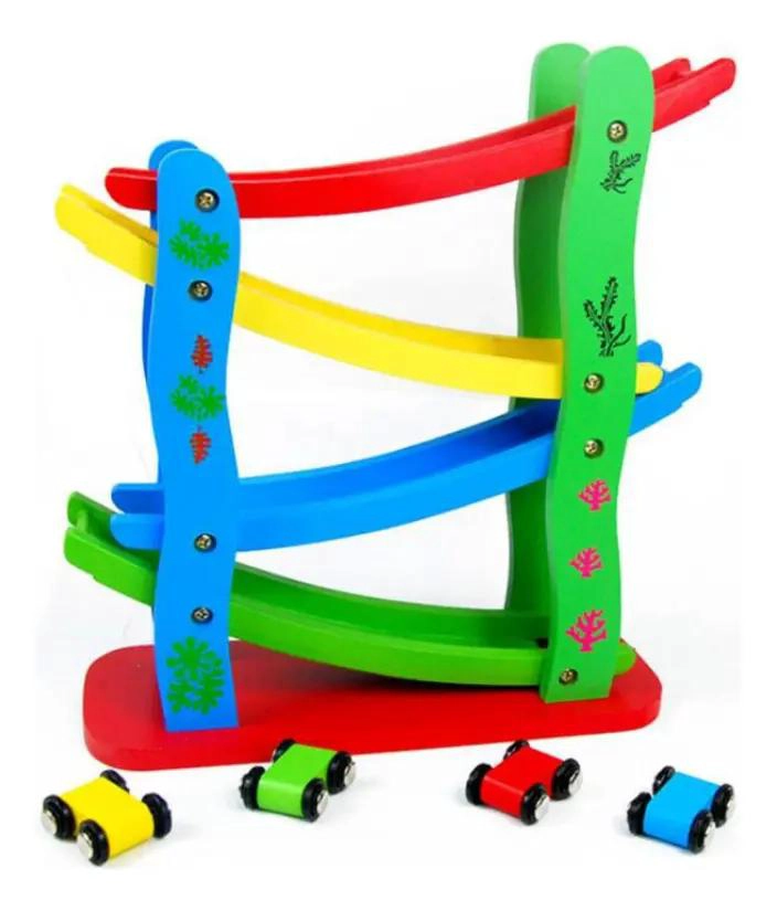 PISTA DE CARRERAS DE MADERA PARA NIÑOS - 2