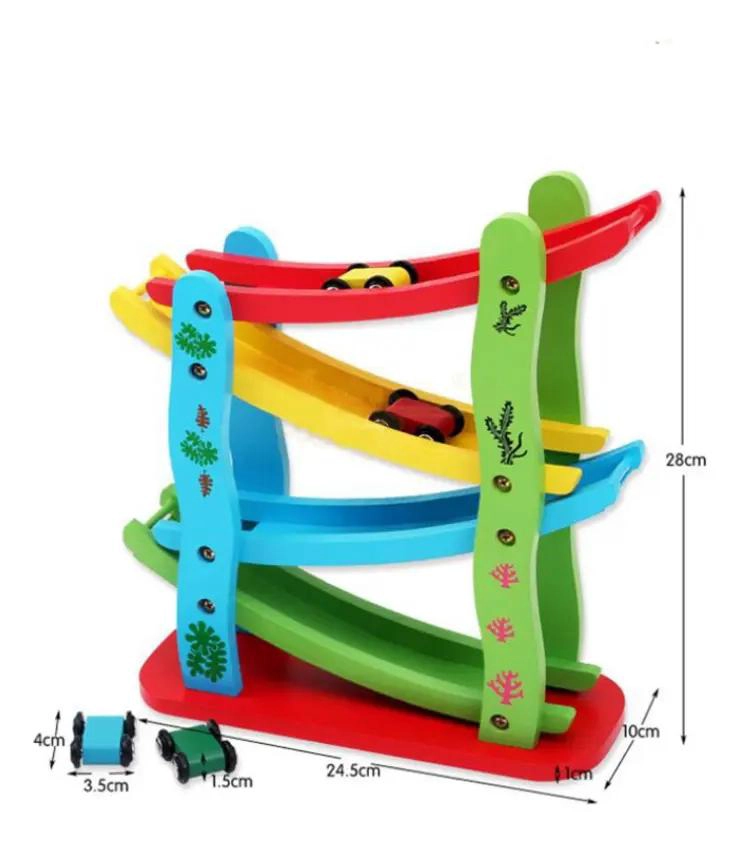 PISTA DE CARRERAS DE MADERA PARA NIÑOS - 4