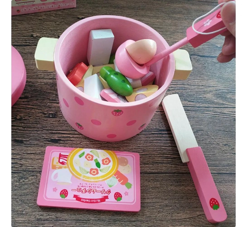OLLA DE JUGUETE CON ACCESORIOS DE MADERA EDUCATIVA - 5