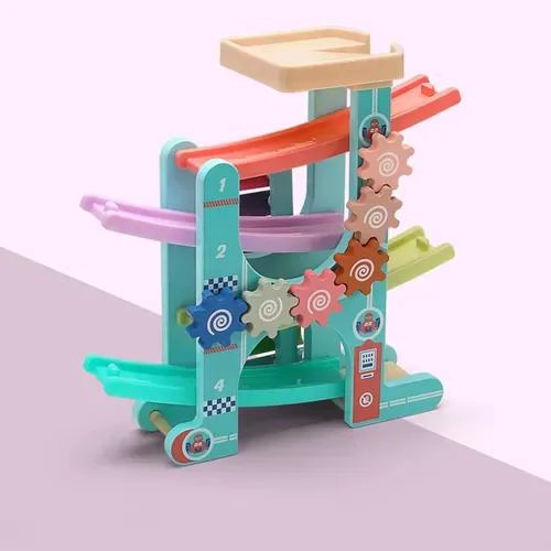 PISTA DE AUTO VERTICAL DE MADERA 4 NIVELES PARA NIÑOS - 1