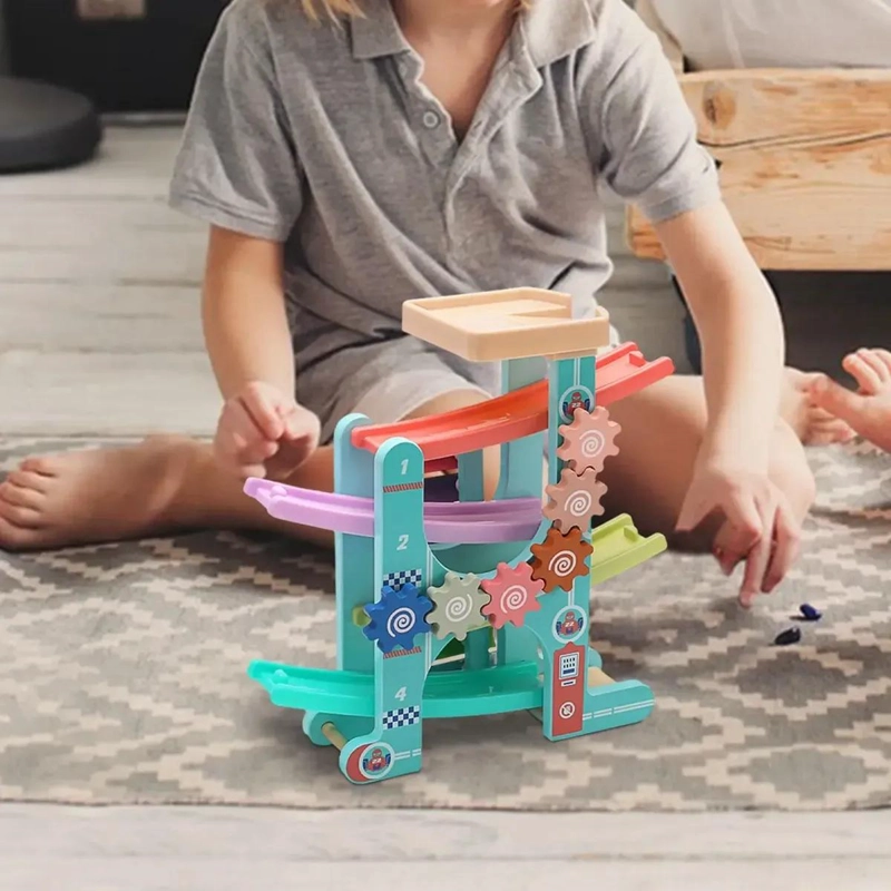 PISTA DE AUTO VERTICAL DE MADERA 4 NIVELES PARA NIÑOS - 5