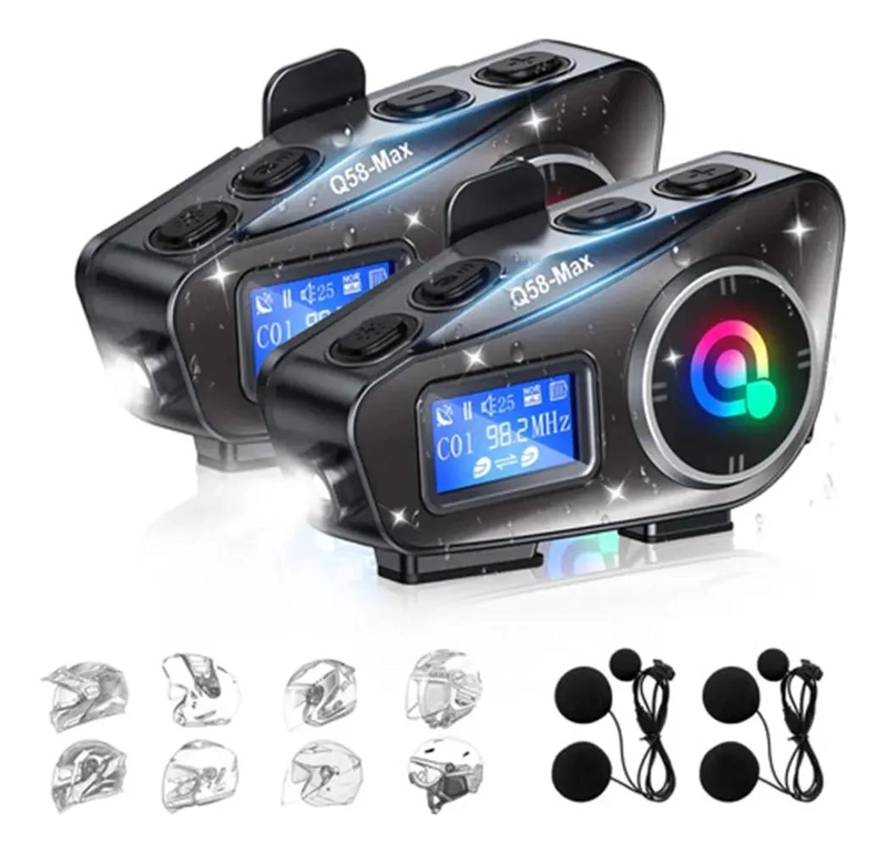 INTERCOMUNICADOR BLUETOOTH PARA CASCO DE MOTO CON FM - 1