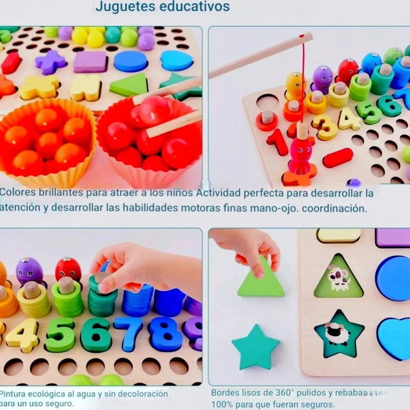 JUEGO EDUCATIVO MATEMATICA PESCA IMANTADA 5 EN 1 - 5