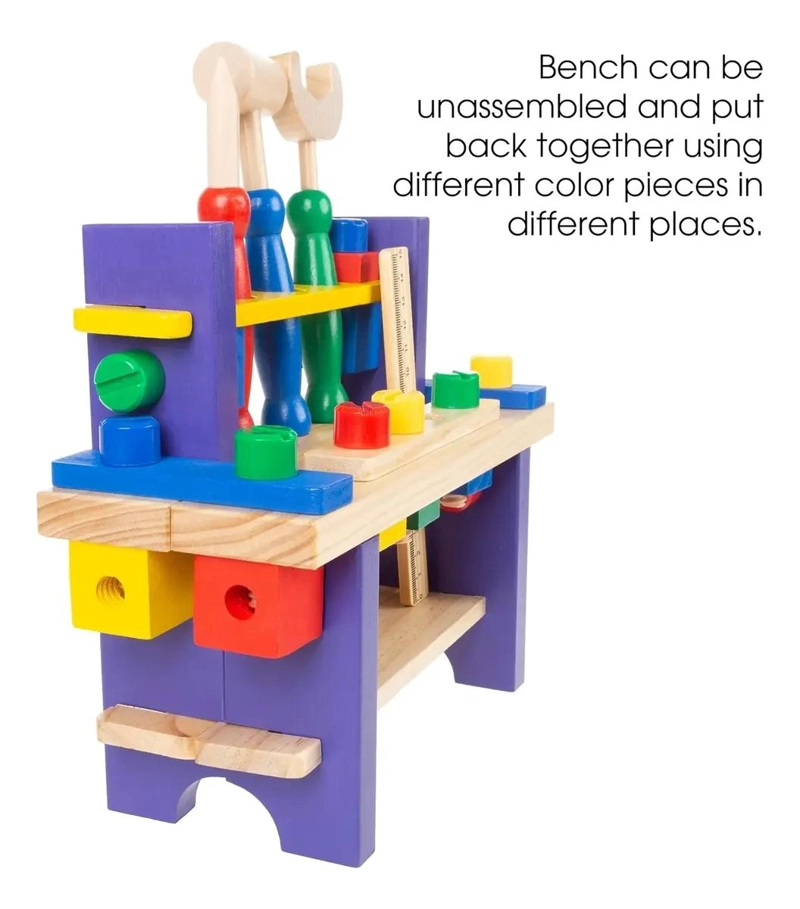 KIT DE HERRAMIENTAS CON MESA DE MADERA PARA CONSTRUCCION - 4