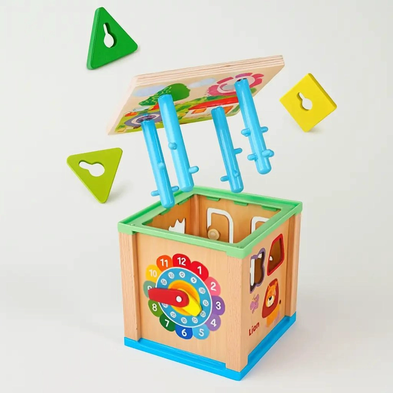 CUBO DIDACTICO MULTIFUNCIONAL DE MADERA MONTESSORI - 2
