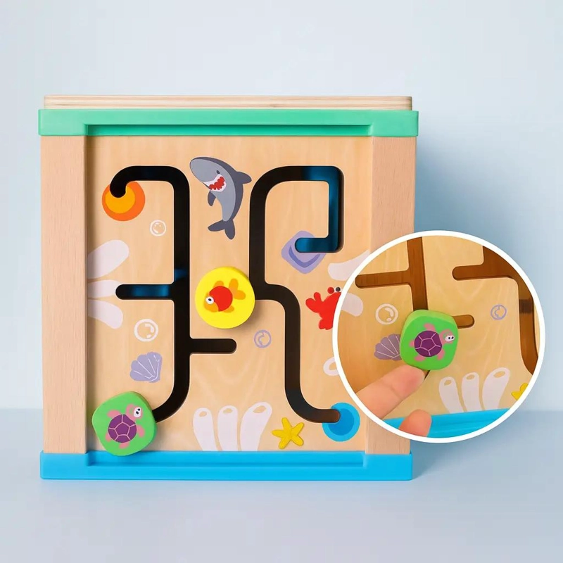 CUBO DIDACTICO MULTIFUNCIONAL DE MADERA MONTESSORI - 5