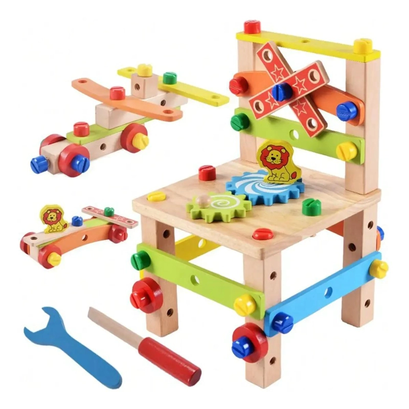 BANCO DE TRABAJO DE MADERA PARA CONSTRUCCION INFANTIL - 1