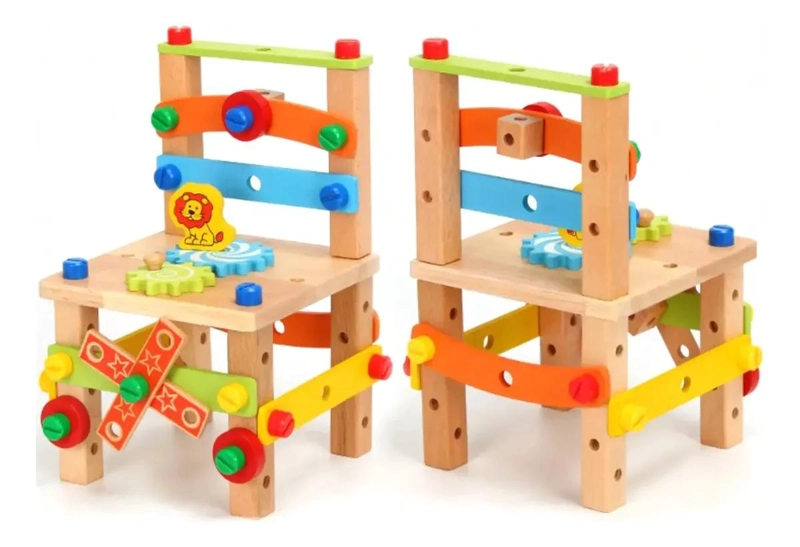 BANCO DE TRABAJO DE MADERA PARA CONSTRUCCION INFANTIL - 4