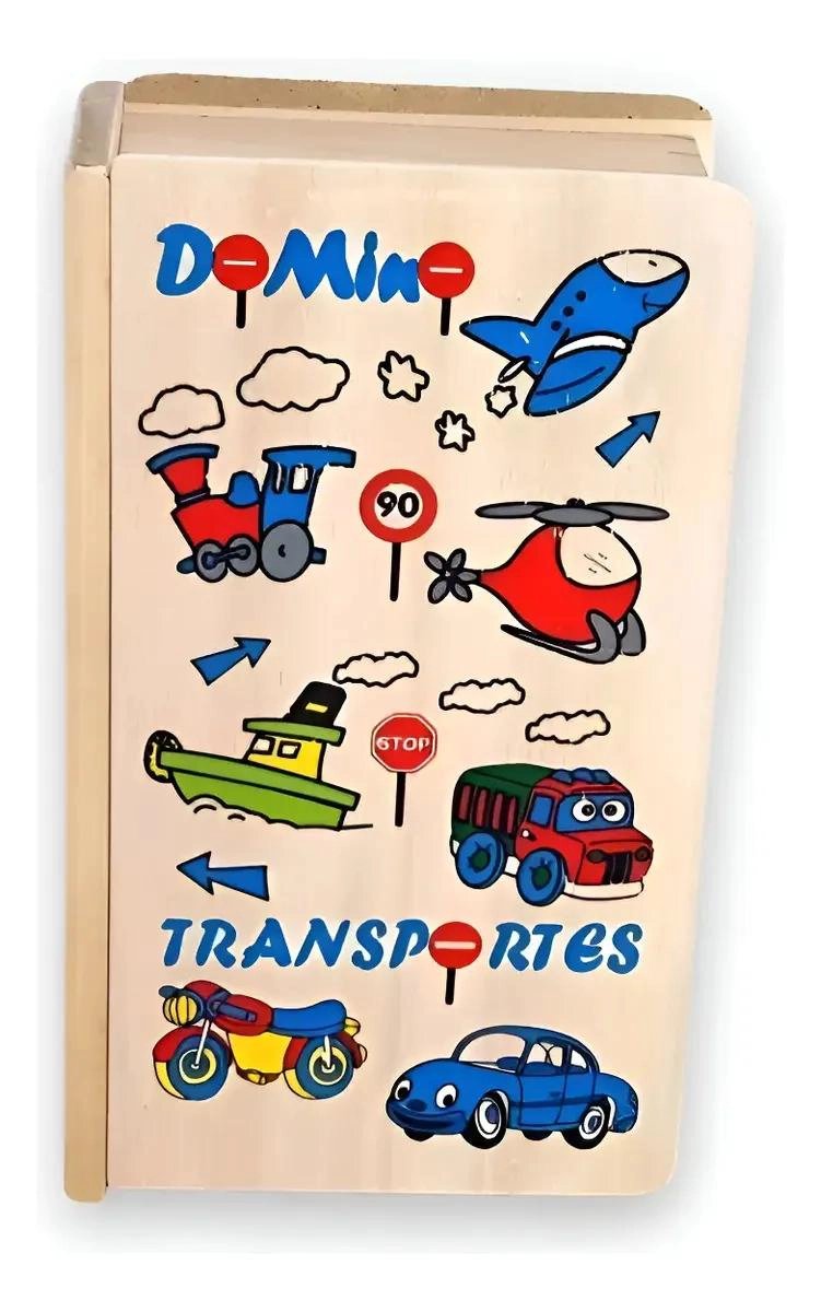 DOMINO DE MADERA INFANTIL CON DISEÑOS COLORIDOS - 1