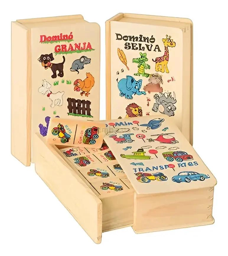DOMINO DE MADERA INFANTIL CON DISEÑOS COLORIDOS - 3